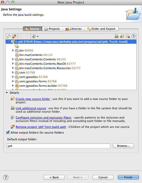 Eclipse Create a Java Project Window